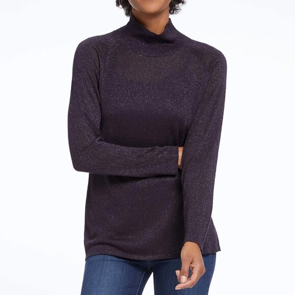NIC+ZOE Sweaters - NIC+ZOE Metallic Purple Turtleneck Sweater Size L